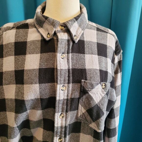 Custom VALHÖLL BREWING Viking Beer Pub Flannel Shacket  Gray/Black Plaid - Large - Picture 6 of 9